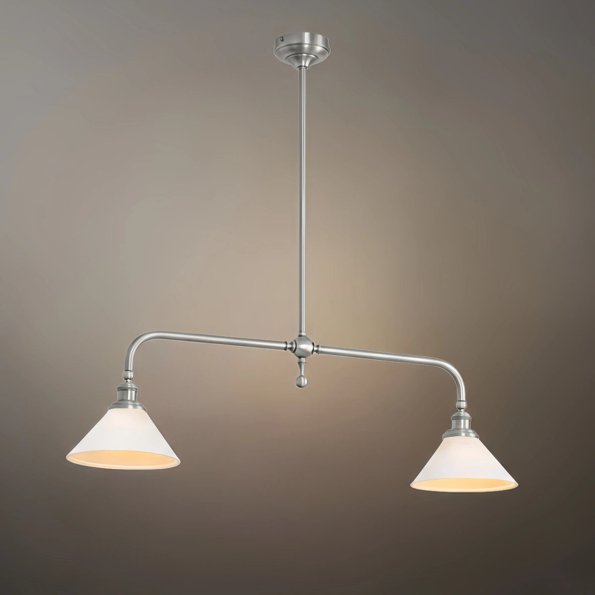Modern Brass Pendant Light – White Ceramic Island Chandelier